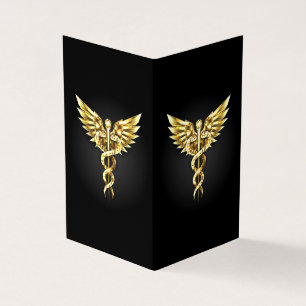 Gold Polygonal Symbol Caduceus