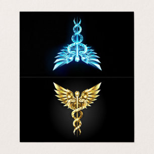 Gold Polygonal Symbol Caduceus
