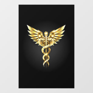 Gold Polygonal Symbol Caduceus