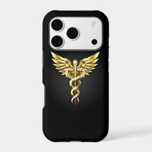 Gold Polygonal Symbol Caduceus