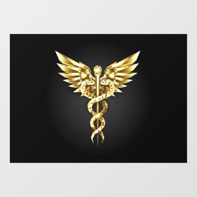 Gold Polygonal Symbol Caduceus (Sheet)