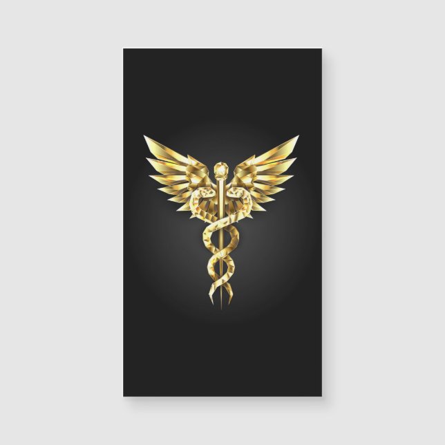 Gold Polygonal Symbol Caduceus (Front)