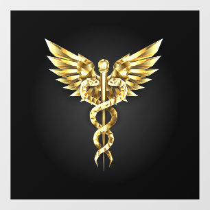 Gold Polygonal Symbol Caduceus