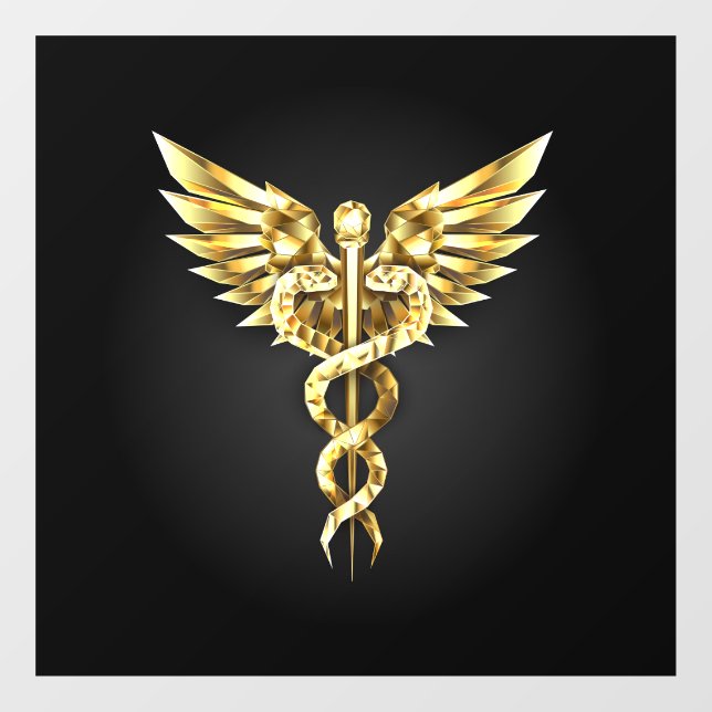 Gold Polygonal Symbol Caduceus (Sheet)