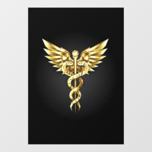 Gold Polygonal Symbol Caduceus