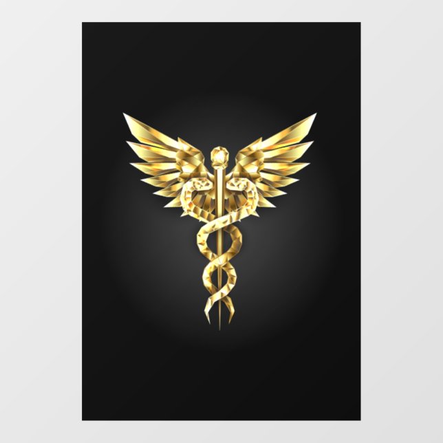 Gold Polygonal Symbol Caduceus (Sheet)