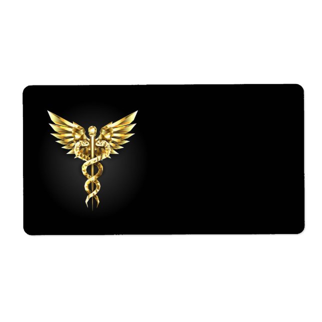 Gold Polygonal Symbol Caduceus (Front)
