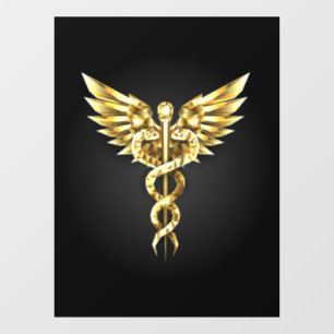 Gold Polygonal Symbol Caduceus