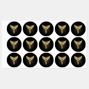 Gold Polygonal Symbol Caduceus