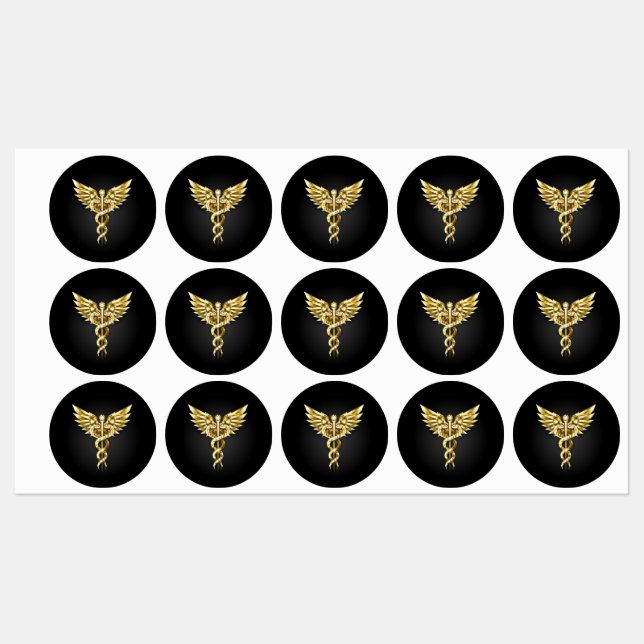 Gold Polygonal Symbol Caduceus (Sheet)