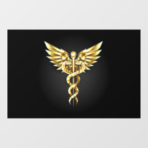 Gold Polygonal Symbol Caduceus