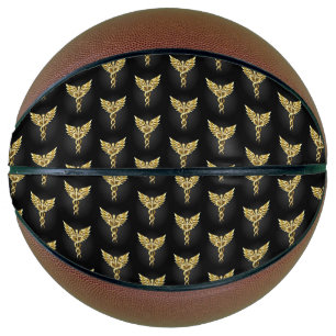Gold Polygonal Symbol Caduceus Basketball