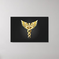 Gold Polygonal Symbol Caduceus