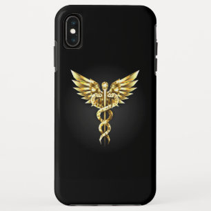 Gold Polygonal Symbol Caduceus Case-Mate iPhone Case