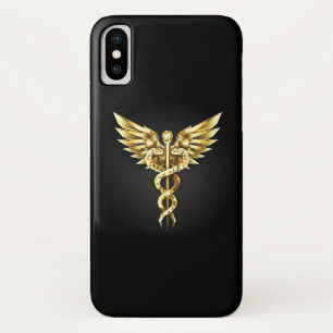 Gold Polygonal Symbol Caduceus Case-Mate iPhone Case