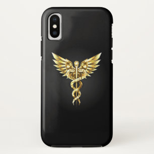 Gold Polygonal Symbol Caduceus Case-Mate iPhone Case
