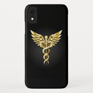 Gold Polygonal Symbol Caduceus Case-Mate iPhone Case