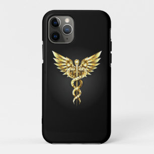 Gold Polygonal Symbol Caduceus Case-Mate iPhone Case