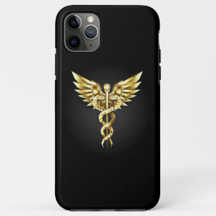 Gold Polygonal Symbol Caduceus Case-Mate iPhone Case