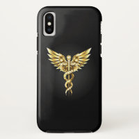 Gold Polygonal Symbol Caduceus