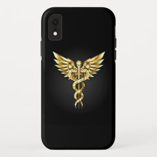 Gold Polygonal Symbol Caduceus Case-Mate iPhone Case