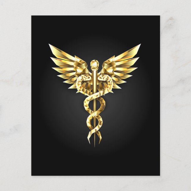 Gold Polygonal Symbol Caduceus Flyer (Front)