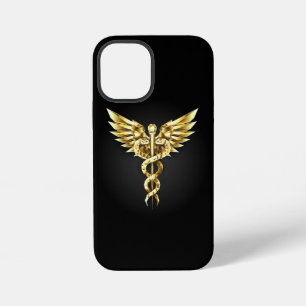 Gold Polygonal Symbol Caduceus iPhone 12 Mini Case
