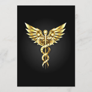 Gold Polygonal Symbol Caduceus Menu