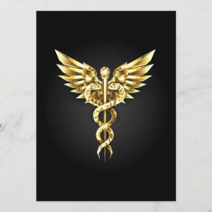 Gold Polygonal Symbol Caduceus Menu