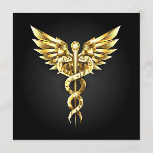 Gold Polygonal Symbol Caduceus Programme