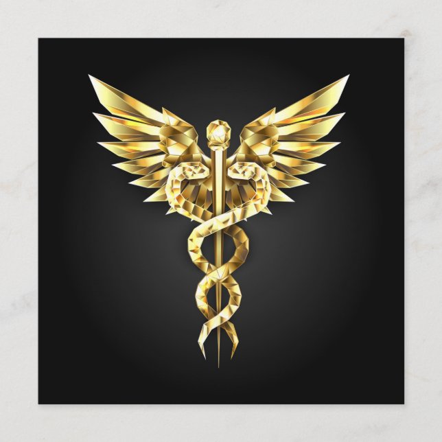 Gold Polygonal Symbol Caduceus Programme (Front)