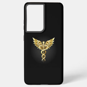 Gold Polygonal Symbol Caduceus Samsung Galaxy Case