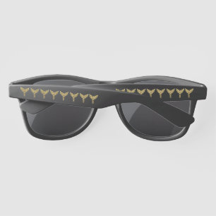 Gold Polygonal Symbol Caduceus Sunglasses