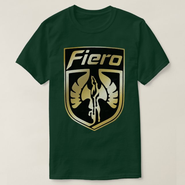 Gold Pontiac Fiero Logo T-Shirt (Design Front)