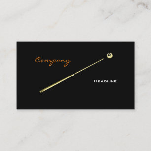 Gold Pool Cue Business Card
