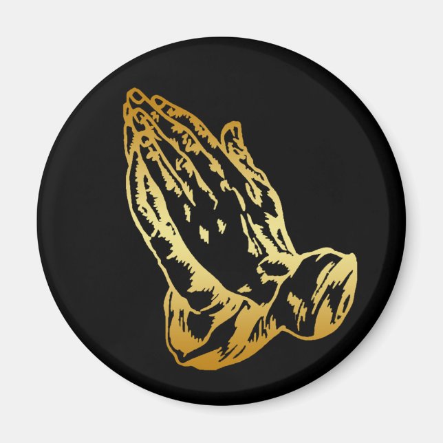 GOLD PRAYING HANDS MAGNET (Front)