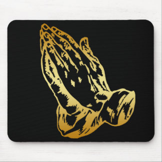 GOLD PRAYING HANDS MOUSE PAD