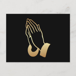 Gold Praying Hands Postcard