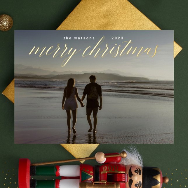 Gold Pressed Calligraphy Merry Christmas Photo (Creator Uploaded)