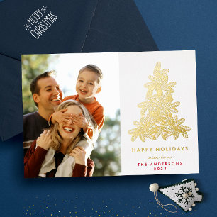 Gold Pressed Christmas Pine Tree Photo