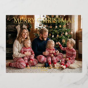 Gold Pressed Photo Foil Holiday Postcard