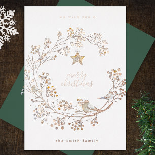 Gold Pressed Wreath Merry Christmas Happy New Year