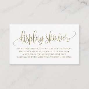Gold Pretty Script Display Shower Enclosure Card