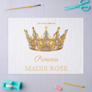 Gold Princess Crown Fairytale Birthday Tissue Paper