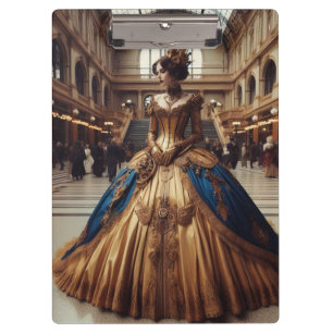 Gold Princess Steampunk Victorian Industrial Clipboard