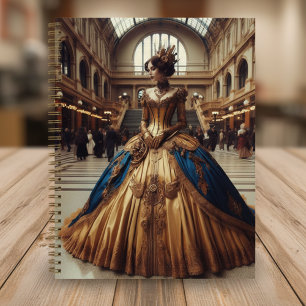 Gold Princess Steampunk Victorian Industrial Notebook
