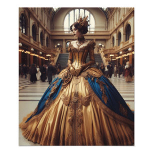 Gold Princess Steampunk Victorian Industrial Photo Print