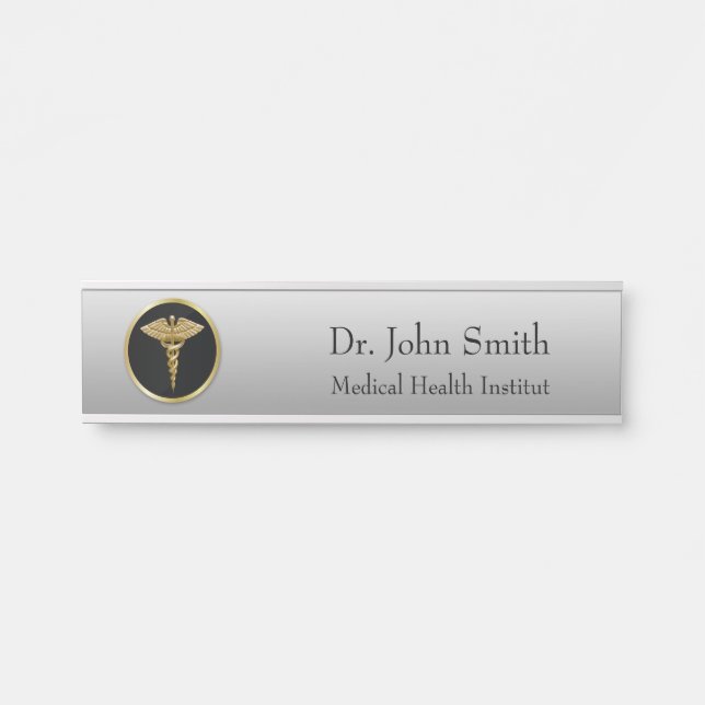 Gold Professional Medical Caduceus - Door Sign (Front)