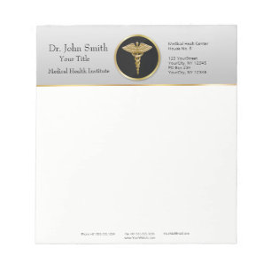 Gold Professional Medical Caduceus - Notepad