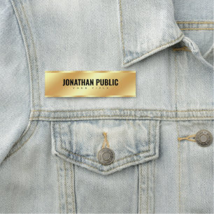 Gold Professional Modern Elegant Template Name Tag